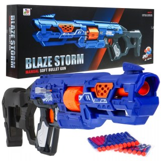 MANUALNY KARABIN DLA DZIECI 8+ BLAZE STORM MECHANIZM Z SUWAKIEM + 20 DŁUGICH POCISKÓW Z PIANKI