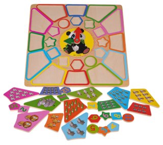 PLANSZA EDUKACYJNA ZEGAR + NAUKA LICZENIA PANDA