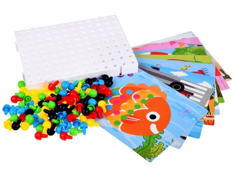 UKŁADANKA GUZIKOWA EDUKACYJNA KOLOROWA MOZAIKA DLA DZIECI ZA4191