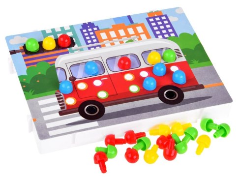 UKŁADANKA GUZIKOWA EDUKACYJNA KOLOROWA MOZAIKA DLA DZIECI ZA4191