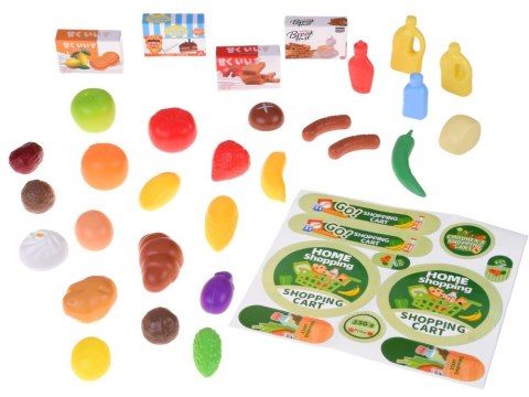 Wózek sklepowy na zakupy + akcesoria spożywcze Zabawa w sklep ZA5897