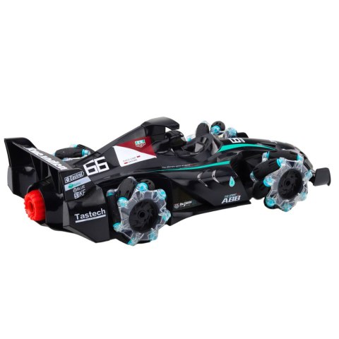 WYŚCIGÓWKA AUTO SPORTOWE ZDALNIE STEROWANA RC EFEKT DYMU 2.4G CZARNAA